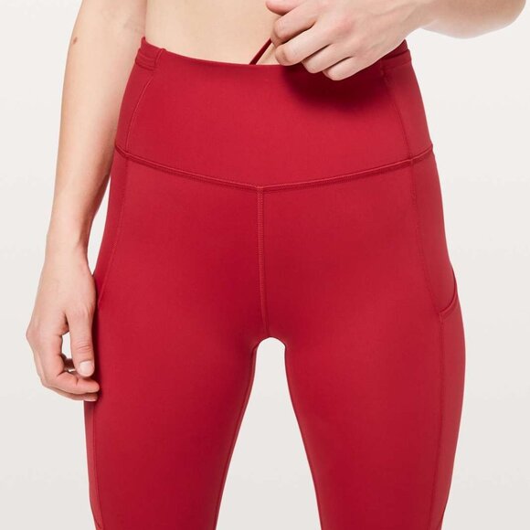 Lululemon Fast & Free 7/8 Tight II Nulux 25" - Dark Red - Size 2 - Picture 9 of 9